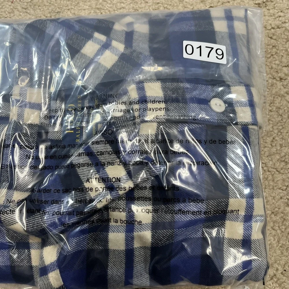 POLO RALPH LAUREN CLASSIC FIT PERFORMANCE FLANNEL SHIRT BLUE MENS 2XL EUC